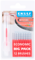 Ekulf hammasväliharja ph ABC 0,5 punainen 12 kpl