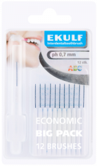 Ekulf hammasväliharja ph ABC 0,7 valkoinen 12 kpl